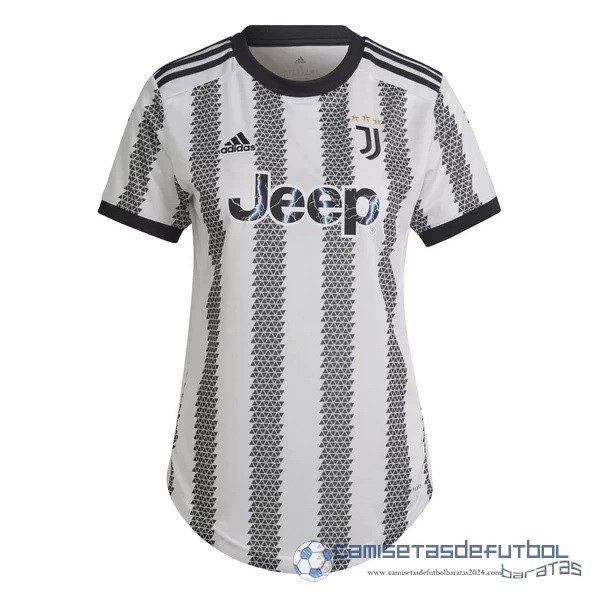Casa Camiseta Mujer Juventus Equipación 2022 2023 Negro Blanco