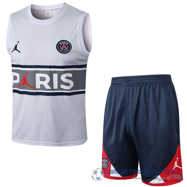 Entrenamiento Sin Mangas Conjunto Completo Paris Saint Germain Equipación 2022 2023 Blanco Gris Azul