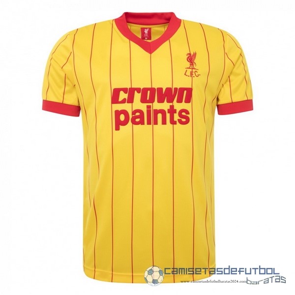 Segunda Camiseta Liverpool Retro Equipación 1982 1983 Amarillo