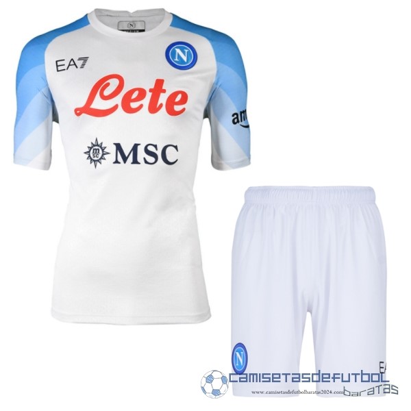 Segunda Conjunto De Niños Napoli Equipación 2022 2023 Blanco