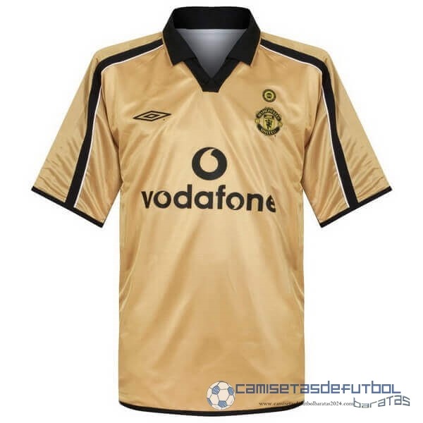 Tercera Camiseta Manchester United Retro Equipación 2001 2002 Amarillo