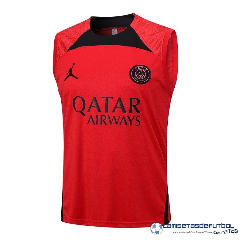 Jordan Entrenamiento Sin Mangas Paris Saint Germain Equipación 2023 2024 Rojo Negro