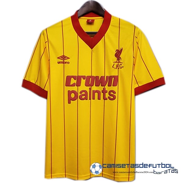 umbro Segunda Camiseta Liverpool Retro Equipación 1981 1984 Amarillo