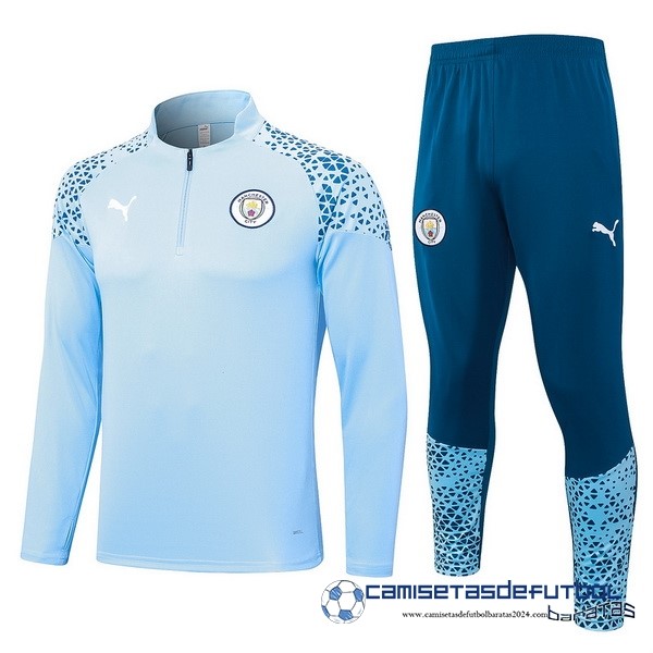 PUMA Conjunto Completo Sudadera Entrenamiento Manchester City Equipación 2023 2024 Azul Claro