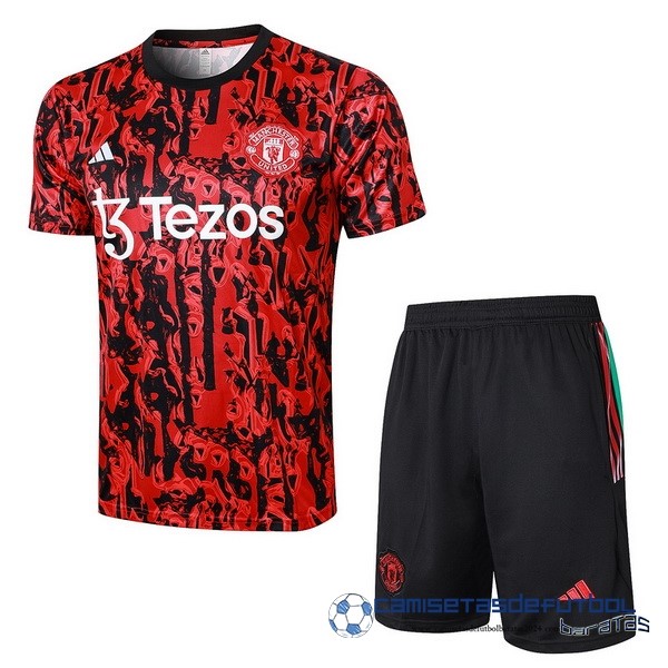 adidas Entrenamiento Conjunto Completo Manchester United Equipación 2023 2024 Rojo Negro