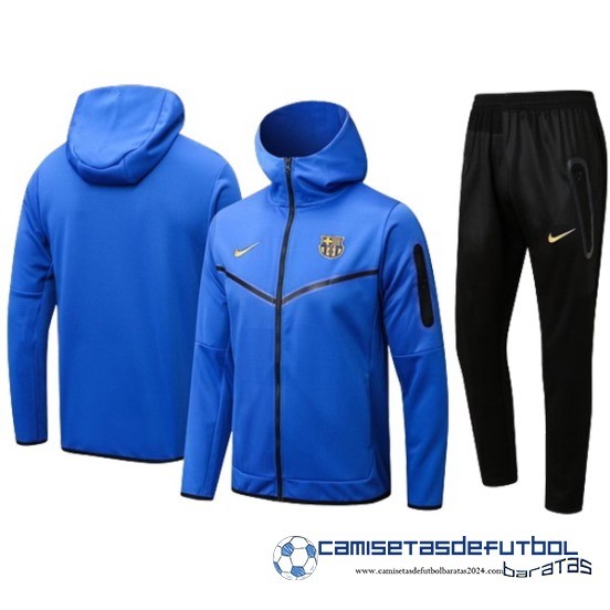 Conjunto Completo Chaqueta Con Capucha Barcelona Equipación 2023 2024 Azul Negro