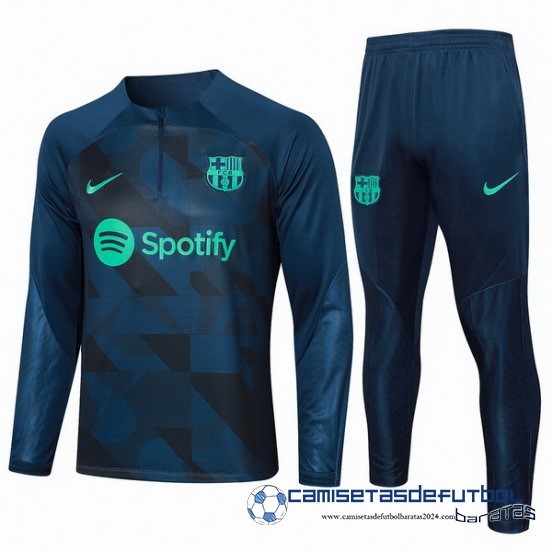 Conjunto Completo Sudadera Entrenamiento Barcelona Equipación 2023 2024 Azul Marino Verde