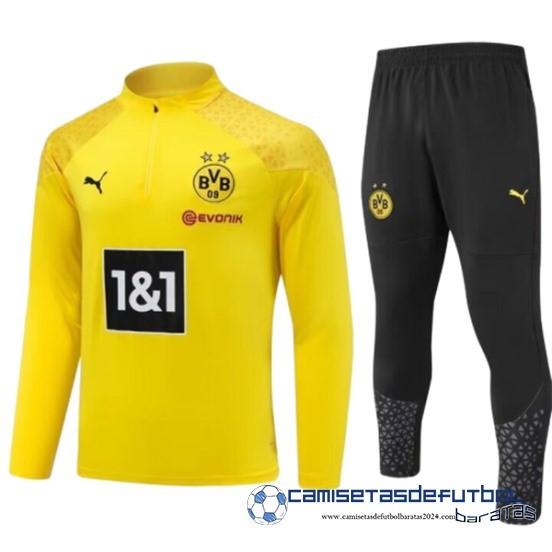 Conjunto Completo Sudadera Entrenamiento Niños Borussia Dortmund Equipación 2023 2024 Amarillo Negro