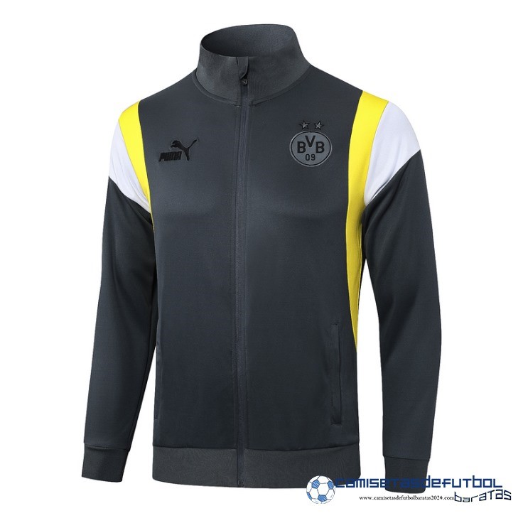 Ropa Deportiva Con Cremallera Larga Borussia Dortmund Equipación 2023 2024 Gris Amarillo