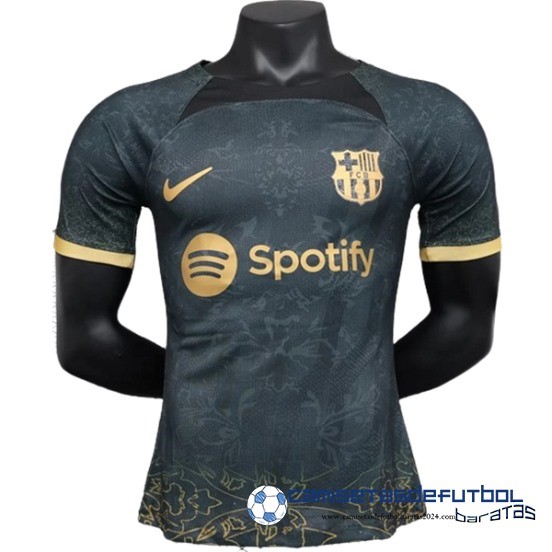 Tailandia Jugadores Especial Camiseta Del Barcelona Equipación 2023 2024 Negro Amarillo