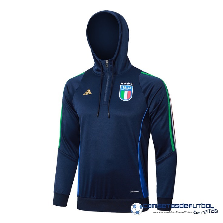 Chaqueta Con Capucha Italia Equipación 2024 Azul Marino