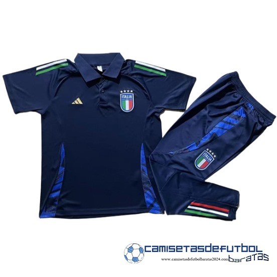 Conjunto Completo Polo Italia Equipación 2024 Azul Marino