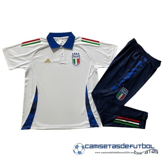 Conjunto Completo Polo Italia Equipación 2024 Blanco Azul