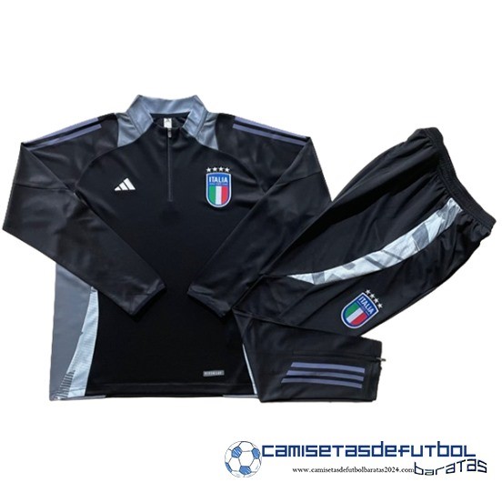 Conjunto Completo Sudadera Entrenamiento Italia Equipación 2024 Negro Gris