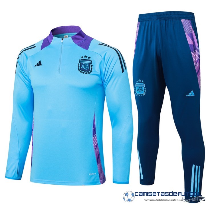 Conjunto Completo Sudadera Entrenamiento Niños Argentina Equipación 2024 Azul Purpura