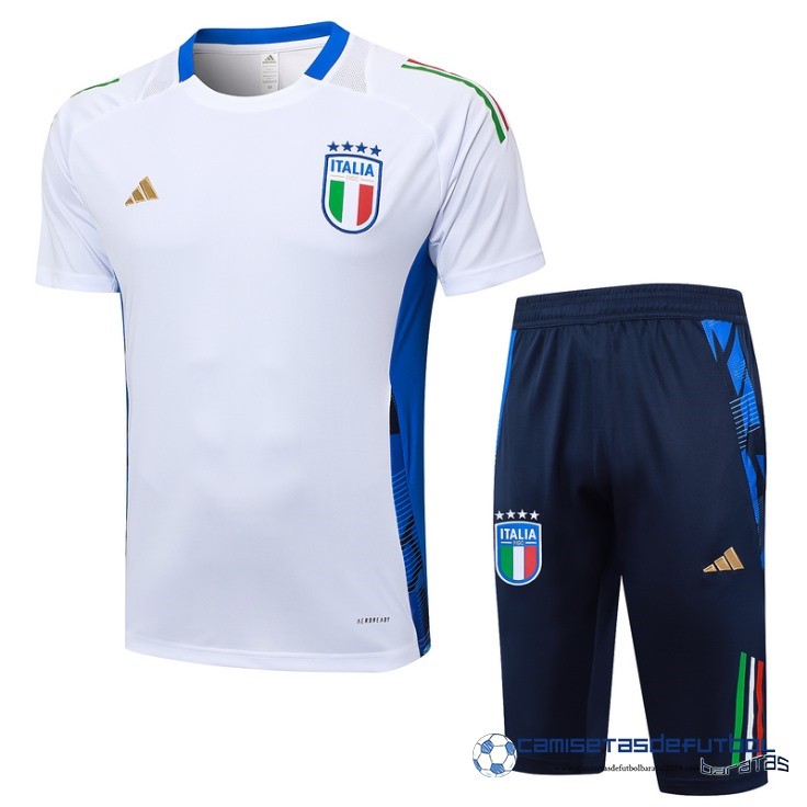 Entrenamiento Conjunto Completo Italia Equipación 2024 Blanco Azul Marino