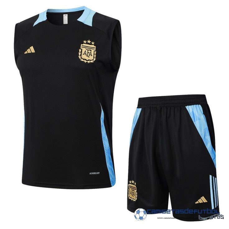 Entrenamiento Sin Mangas Conjunto Completo Argentina Equipación 2024 Negro Azul