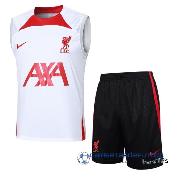 Entrenamiento Sin Mangas Conjunto Completo Liverpool Equipación 2024 2025 Blanco Rojo Negro