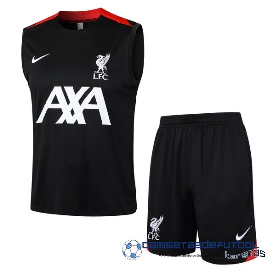 Entrenamiento Sin Mangas Conjunto Completo Liverpool Equipación 2024 2025 Negro Blanco Rojo