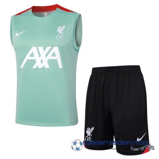 Entrenamiento Sin Mangas Conjunto Completo Liverpool Equipación 2024 2025 Verde Negro