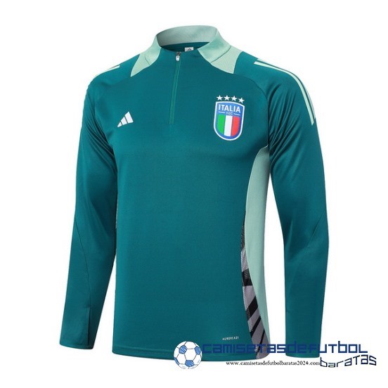 Ropa Deportiva Con Cremallera Larga Italia Equipación 2024 Verde